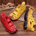 thumbnail image 4 of XIHAHA, zapatos planos de cuero genuino con fondo suave para mujer, sandalias de ocio con personalidad para mujer, sandalias Retro hechas a mano, 4 of 5