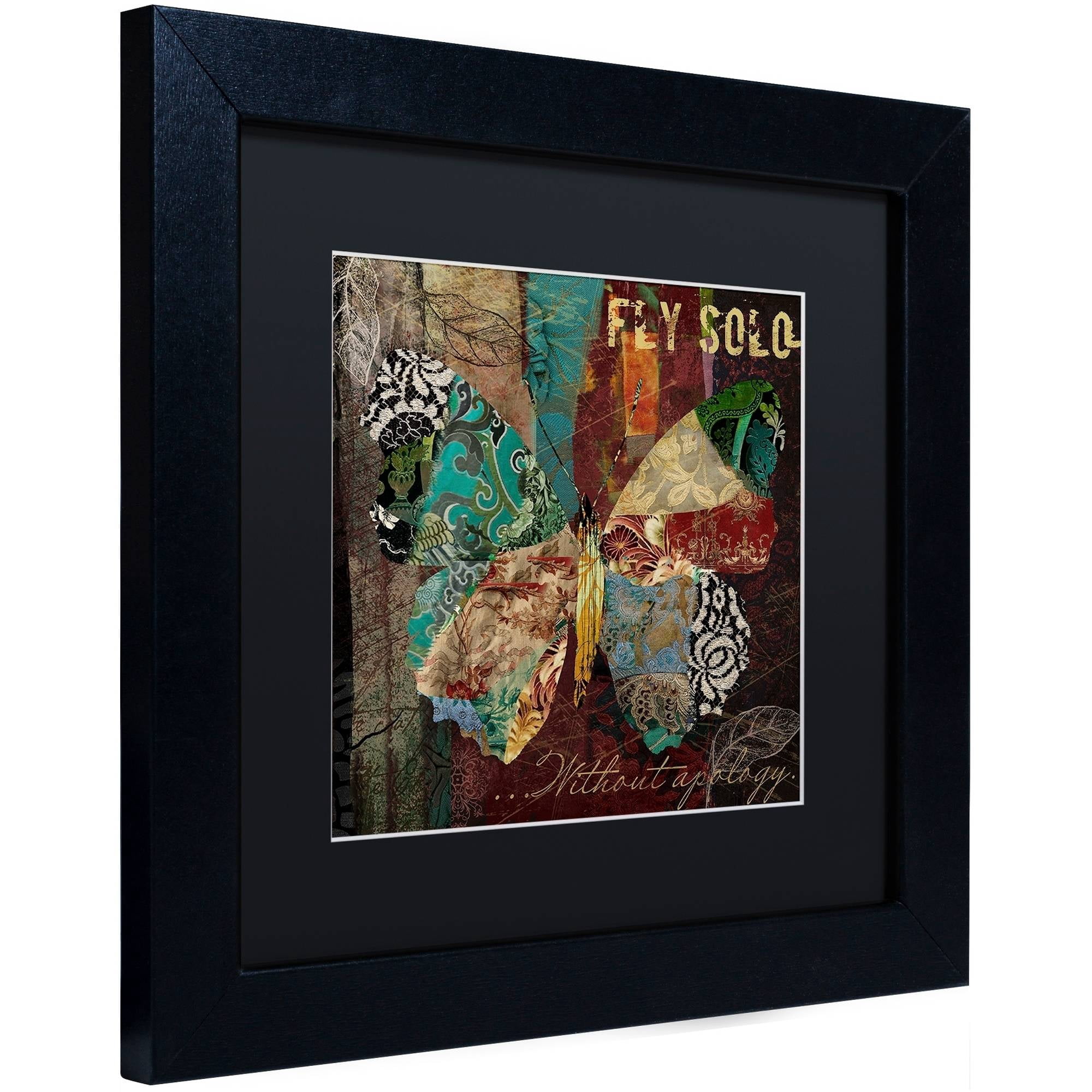 Trademark Fine Art "Winging It I" Canvas Art by Color Bakery Black Matte, Black Frame
