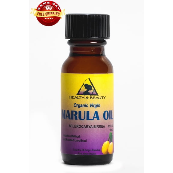MARULA OIL UNREFINED ORGANIC VIRGIN COLD PRESSED RAW PURE GLASS BOTTLE 0.5 OZ