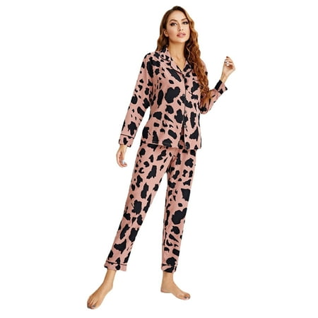 

BESTHUA Womens Pyjamas Cow Print - Comfort Soft Long Sleeve Ladies Pyjamas Set - Pajamas Sets for Women Ladies Girls Loungewear