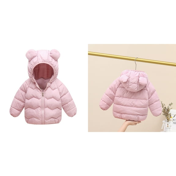 Baby Boys Winter Coat,Little Boys Girls Puffer Coat Cute Bear Ear with Hoods Zipper Up Down Coats for Kids Baby Girls Warm Outerwear Winter Baby Girl Clothes