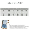 thumbnail image 3 of Women's Classic Blue Denim Shorts High Waisted Button Fly Design, Ripped Details for Edgy Streetwear Style,Sky Blue L, 3 of 5