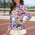 thumbnail image 4 of Uorisanigo Easter Bunny Women's Long Sleeve Golf Shirt Soft Casual Women's Dry-Fit Golf Polo Shirts Comfortable Outing Wear for Workout Sports Size XS, 4 of 7