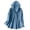 Blue, variant on Womens Hooded Denim Shirt Jacket Long Sleeve Chest Pockets Button Solid Lightweight Jean Shacket Casual Fall Outerwear