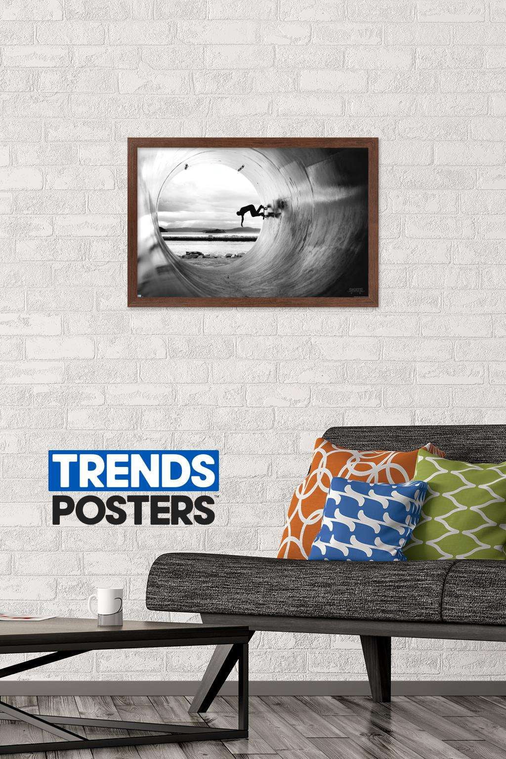 Skateboarding - Tube Wall Poster, 14.725" x 22.375", Framed
