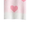 thumbnail image 5 of hirigin Women Sweater, Long Sleeve Round Neck Heart Knitting Loose Casual Party Street Pullover Tops, Pink, 5 of 9