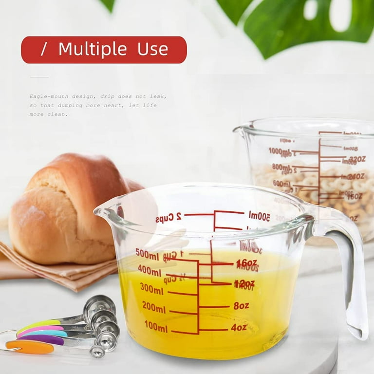 OZ Glass Measuring Cup Set Home Baking Tool Microwave Oven Safe