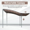 thumbnail image 4 of Outsunny 10x8ft Patio Metal Gazebo with Extendable Side Awning Outdoor Shelter Garden Sun Shade Canopy Deck Door Window Awning Brown, 4 of 10