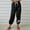 Black, variant on QUINDOS Womens Pants Taper Ankle Length High Waisted Activewear Sweatpants Cotton Linen Print Athletic Fit Pants with Pockets