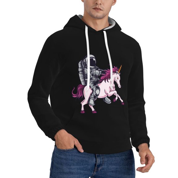 Astronaut Unicorn Hoodie Men Unisex 3d Fleece Hooded Sweatshirt 3x-Large