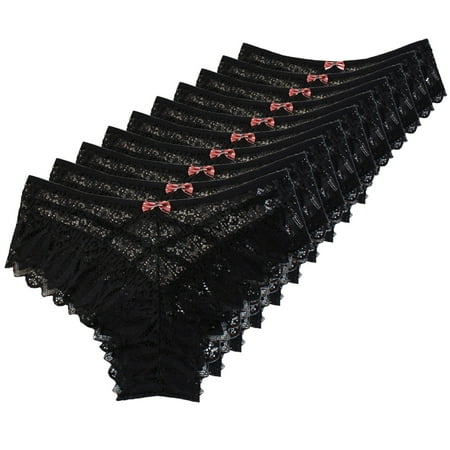 BYHONG Panties for Women Crochet Lace Lace up Panty Sexy Hollow Out Underwear Women s Panties Black XXXXL