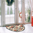 thumbnail image 2 of CURLYOOT Flower Birds Half Round Door Mat 24'' x 36'', Indoor Outdoor Entrance Rug, Semi Circular Area Rug, Non Slip Washable Absorbent Doormat, Winter Birds Laundry Room Rug, 2 of 7