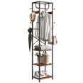 thumbnail image 2 of ELYKEN 71" Coat Rack, Metal Frame 3 Shelves 12 Hooks 1 Pack, Rustic Brown, 2 of 11