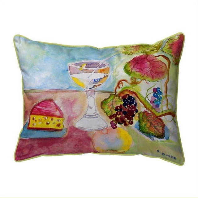 Betsy Drake SN104 11 x 14 Po Vin et Fromage Petit Oreiller Intérieur et Extérieur