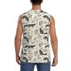 thumbnail image 3 of Fotbe Vintage Moon Fox Men's Camiseta sin Mangas Estampada para Hombres, Playera Casual para Gimnasio, Entrenamiento, Playa-Medium, 3 of 6