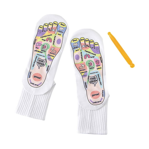 Calcetines de reflexología para masaje de pies con reflejos para uso diario en salones de belleza. 30cmx8cm