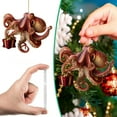 thumbnail image 2 of 3Pcs Christmas Octopus Ornament – Hand-Painted Coastal Holiday Decoration, Unique Deep Sea Christmas Tree Ornament with Metallic Hanging Cord, Resin Nautical Décor Gift for Ocean Lovers, 2 of 9