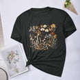 thumbnail image 2 of Blusas de Verano de las Mujeres Flor Impresa Cuello Redondo Manga Corta Superior, Verano Superior de las Mujeres, 2 of 8