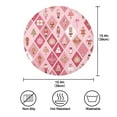 thumbnail image 3 of 15.4" Round Placemat Set of 4 Polyester Fabric Place Mats Non-Slip Dining Kitchen Table Mats for Kitchen Party Decor Pink and White Christmas Motifs, 3 of 5