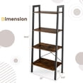 thumbnail image 3 of Giantex 4-Tier Wood Ladder Shelf, Display Rack w/Large Storage Space, Modern Bookshelf for Home & Office, Black, 3 of 4