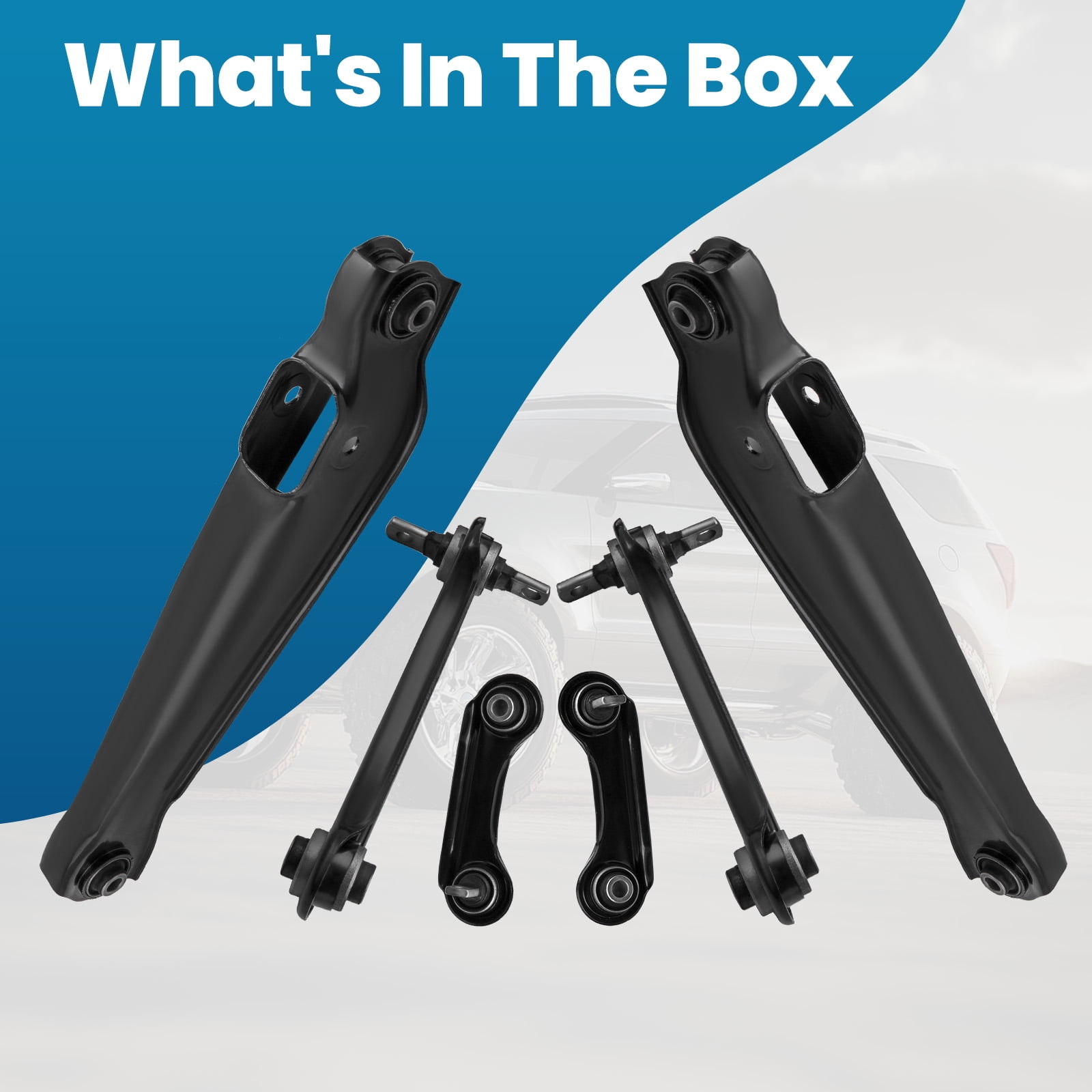 maXpeedingrods 6Pcs Rear Suspension Kit Upper Lower Control Arms w/Ball Joints for Mitsubishi Mirage 1993-2002