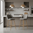 thumbnail image 1 of Homy Casa Set of 2 Modern Bar Stool with Fabric Upholstery - 26 in. Seat Height Adjustable Seat for Kitchen Island, 1 of 10