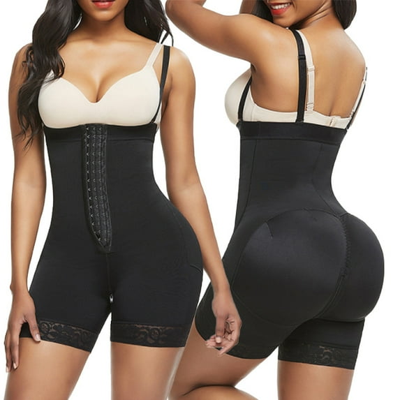 Jfieei Comfy Shapewear for Women Tummy Control Post Surgery Compression Garment Black/M