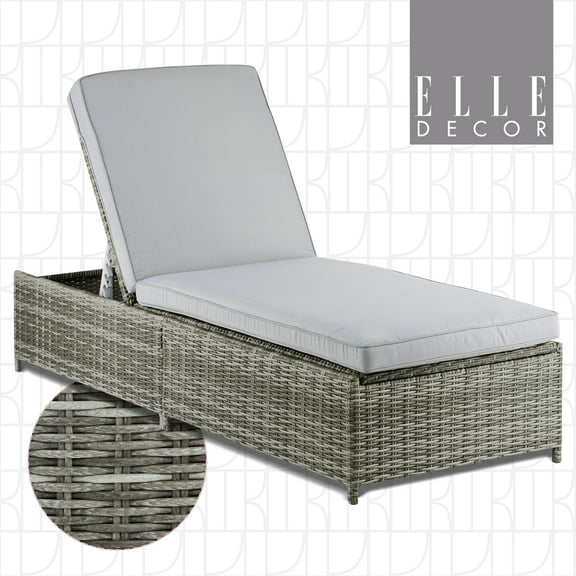 Elle Decor Vallauris Outdoor Chaise Lounge with Storage Grey