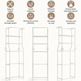 thumbnail image 4 of NUBILY Over The Toilet Storage Cabinet, Metal Bathroom Shelf Organizer with Paper Holder and Hooks, 3 Tier, White, 4 of 9