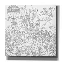 Epic Graffiti 'Coloring Book Castle' by Epic Portfolio, Canvas Wall Art, 12"x12"