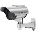 thumbnail image 1 of (plateado) Cámara domo de seguridad CCTV simulada falsa para vigilancia interior y exterior con una luz LED., 1 of 5
