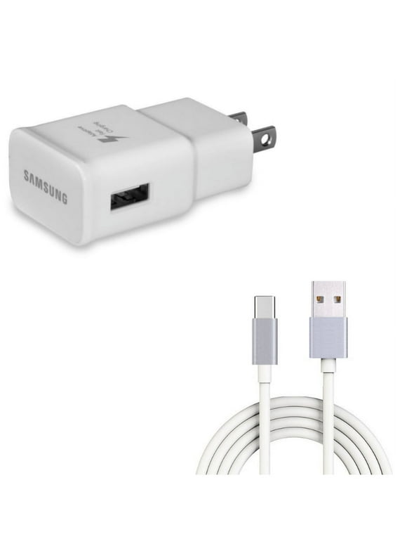 10ft USB-C Cable & OEM Home Wall Charger for Samsung Galaxy S24/S23/S22/S21/S20/Plus/Ultra/FE - Type-C Charger Cord + Adaptive Fast Combo