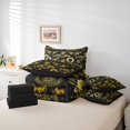thumbnail image 6 of Homewish Black Gold Moth 7 Pieces Full Size Bedding Sets,Halloween Skull Full Size Bed in a Bag,Moon Flower Bed Set,Black Reversible, 6 of 8