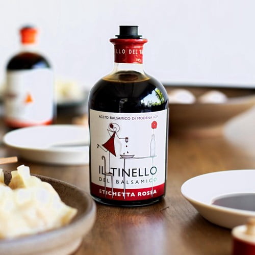 Il Tinello Balsamic Vinegar of Modena IGP Red Label Low Acidity 250ml, British Import (Pack of 2)