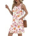 thumbnail image 6 of Taqqpue Summer Dresses for Women 2025 Loose Crew Neck Sleeveless Casual T Shirt Dress Sundresses Boho Floral Printed Mini Dresses with Pockets, 6 of 8