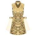 thumbnail image 4 of Nyeemya Women's 70s Retro Disco Dance Dress Hippie Sequin Sensation Dress Cocktail Club Party Dresses Gold S, 4 of 6