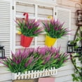 thumbnail image 6 of 4 Bundles Artificial Flowers Outdoor Plants Faux UV Resistant Lavender Plastic Shrubs Indoor Outside Greenery Bushes Flower (Red Setaria), 6 of 7