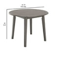 thumbnail image 5 of Benjara Ora 43 Inch Dining Table, Round Surface, Dual Drop Leaves, Smooth Gray, 5 of 5