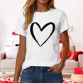 thumbnail image 6 of Yindaity Women Tshirts Womens Short Sleeve V Neck T-Shirts Valentina's Day Spring Shirts Love Heart Graphic Tee Tops(White,S), 6 of 9