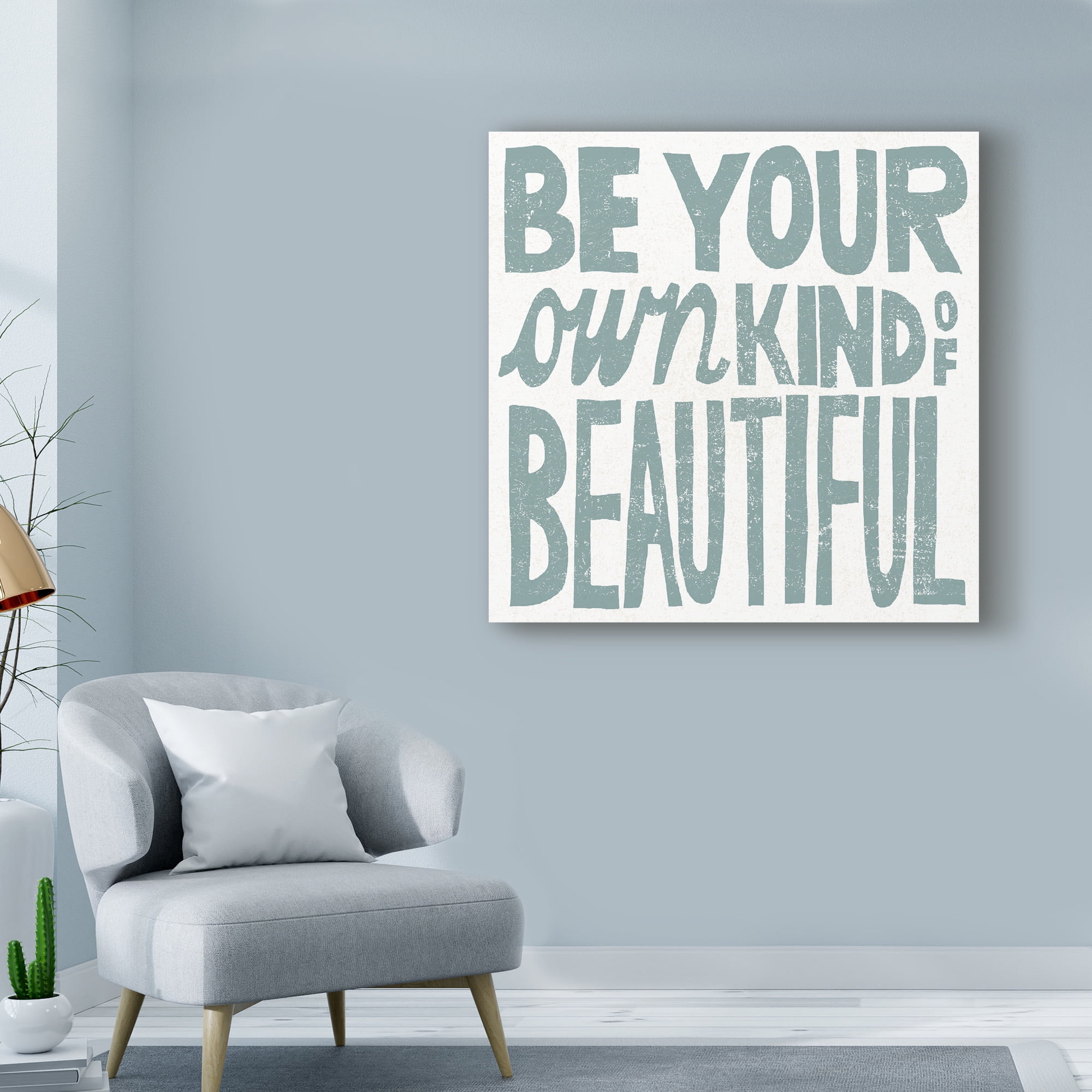 Trademark Fine Art 'Be Your Own Kind of Beautiful Teal' Canvas Art by Michael Mullan