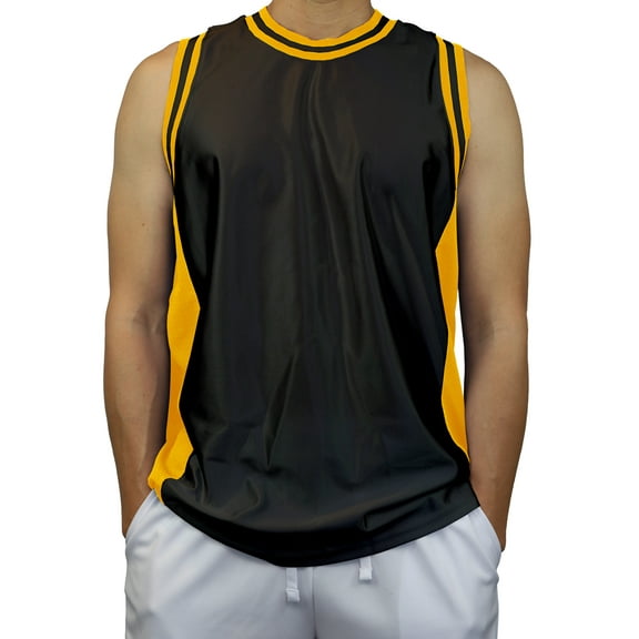 DIGITMON Men's 3-Stripes Basketball Gym Workout Athletic Tank tops shirts Mesh Jersey Uniform Made in USA