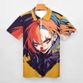thumbnail image 3 of Psychedelic Clown Joker Men Zipper T-shirt Summer Casual Short Sleeve T-shirt Top, 3 of 7