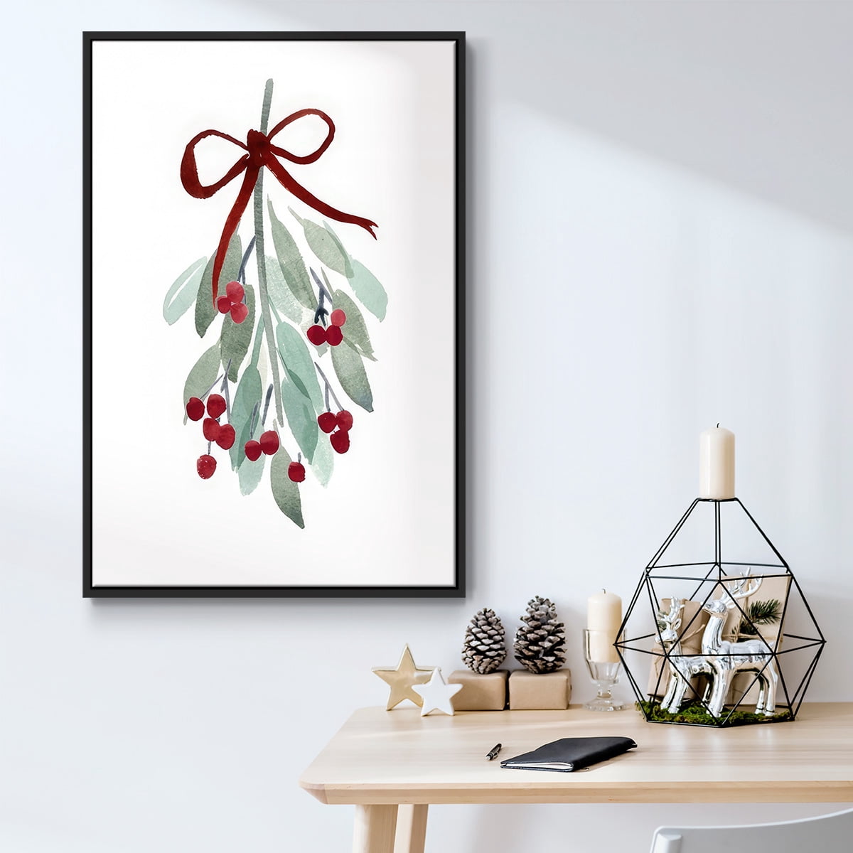 Come Across I - Framed Gallery Wrapped Holiday Canvas - 17 x 25 - Black Frame