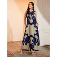 thumbnail image 4 of JUNWELL Femmes Été Boho vintage maxi Robe Femmes Poche en Vrac casual Imprimer A-Ligne Robes, 4 of 7