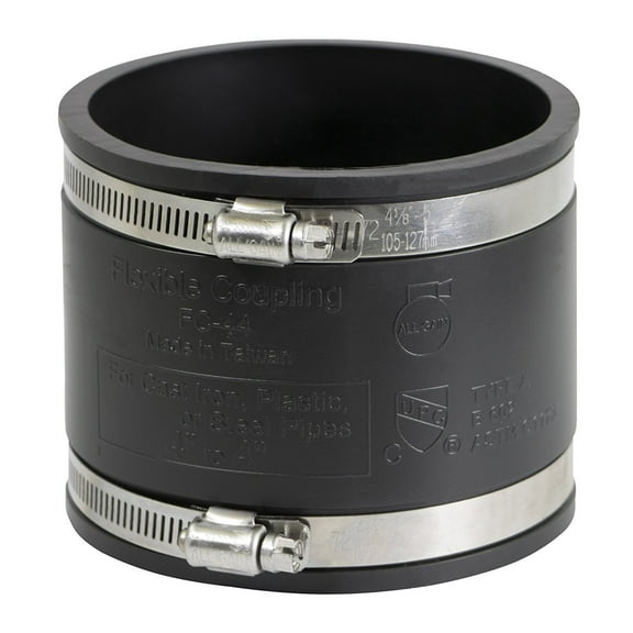 4 in. PVC Flexible Coupling with Stainless Steel clamps
