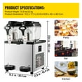 thumbnail image 5 of VEVORbrand Slushy Machine, 2x6 L Daiquiri Machine , Stainless Steel Frozen Drink Slush Machine, Slushie Machine ,White, 5 of 13