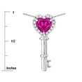 thumbnail image 4 of Star K � Key to My Heart Pendant Necklace with Simulated Pink Tourmaline, 4 of 9