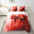 thumbnail image 2 of Manfei Vintage Red Bowknot Bedding Comforter Set 7-Piece, Oil Printing Artwork King Bedding Sets, Teens Girls Kids Reversible Bed Sheets, Super Cozy Room Decor, 2 of 7