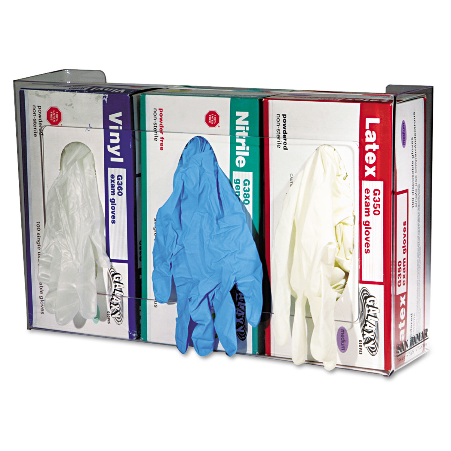 Cfs Clear Plexiglas Disposable Glove Dispenser, Three-box, 18w X 3 3/4d X 10h