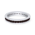 thumbnail image 3 of AFFY Round Shape Simulated Garnet Full Eternity Band Ring In 14K White Gold Over Sterling Silver, Ring Size-6.5, 3 of 6